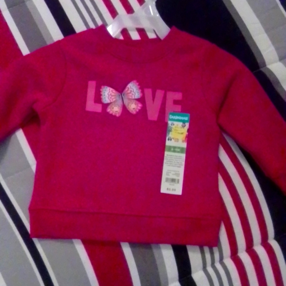 Baby girl size 6-9 mo Love butterfly sweatshirt by Garanimals